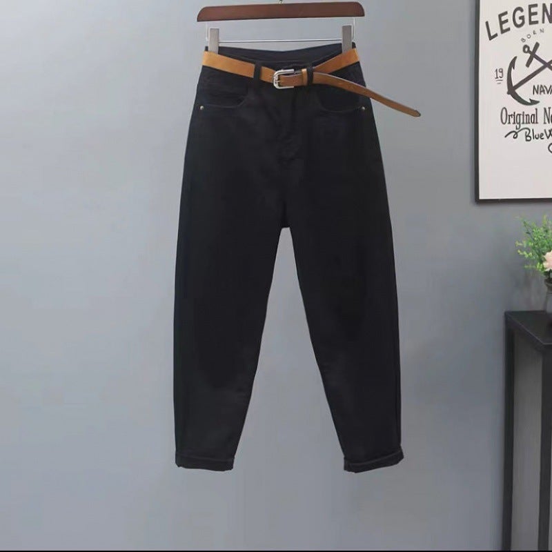 Upscale Blue Harlan Jeans Summer Women'S Loose High Waist Slimming Elastic Carrot Pants For Small - Image 1