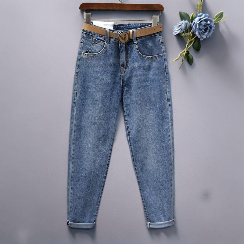 Upscale Blue Harlan Jeans Summer Women'S Loose High Waist Slimming Elastic Carrot Pants For Small - Image 2