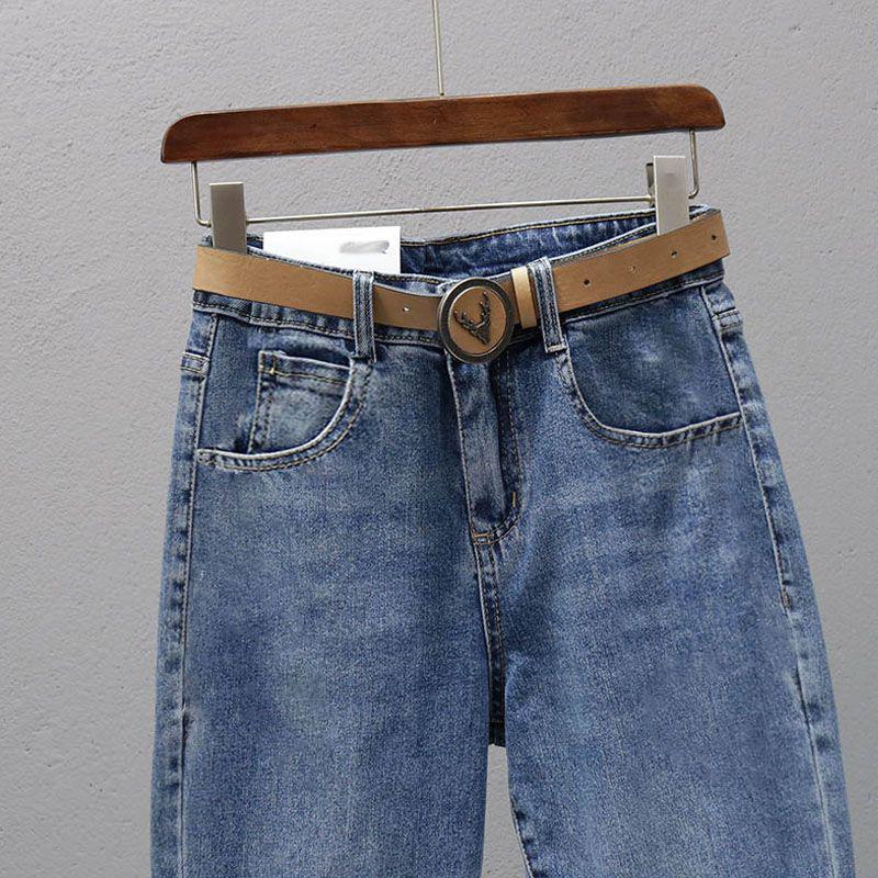 Upscale Blue Harlan Jeans Summer Women'S Loose High Waist Slimming Elastic Carrot Pants For Small - Image 4