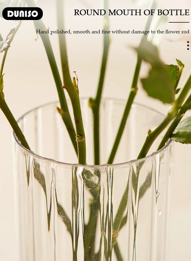 DUNISO Creative Clear Vase for Flowers, Hydroponic Plant Desktop Ornament, Artistic and Cultural Flavor Glass Vases for Centerpiece Table Home Indoor Desk Decor  - Image 2