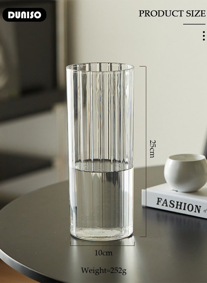 DUNISO Creative Clear Vase for Flowers, Hydroponic Plant Desktop Ornament, Artistic and Cultural Flavor Glass Vases for Centerpiece Table Home Indoor Desk Decor  - Image 4