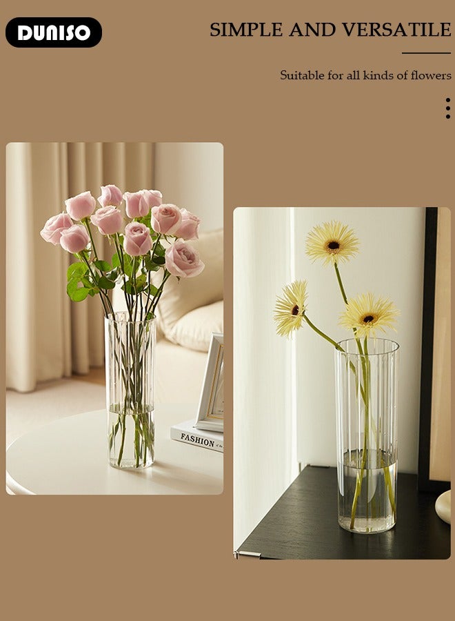 DUNISO Creative Clear Vase for Flowers, Hydroponic Plant Desktop Ornament, Artistic and Cultural Flavor Glass Vases for Centerpiece Table Home Indoor Desk Decor  - Image 5