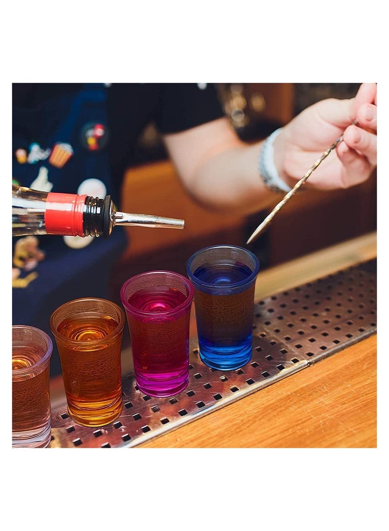 SYOSI Acrylic Cups, 12 Pieces Shots Colorful Shot Glasses 1.2-Ounce Heavy Base Plastic Tumblers Drinking Glasses for Poolside Party, Stackable, Easy to Clean ( Blue, Purple, Yellow ) - Image 3