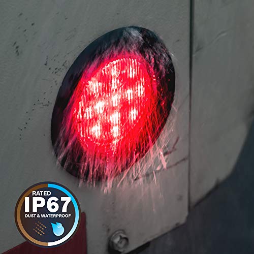 ONLINE LED STORE TRUE MODS 8pc 2.5" 12V Red Round LED Clearance Side Marker Lights [DOT FMVSS 108] [SAE P2] [Reflector Lens] [Grommet & Plugs] [Flush-Mount] [Waterproof IP67] Rear Lamp for Boat Trailer Semi Truck RV - Image 5