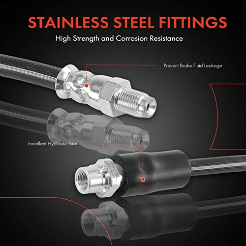 A-Premium Front Driver and Passenger Brake Hydraulic Hose Compatible with Select BMW Models - 323i, 325i, 328i, 335d, 335i, 335is, Z4, 128i, 135i, 135is - Replace# 34306790550(Pack of 2) - Image 4