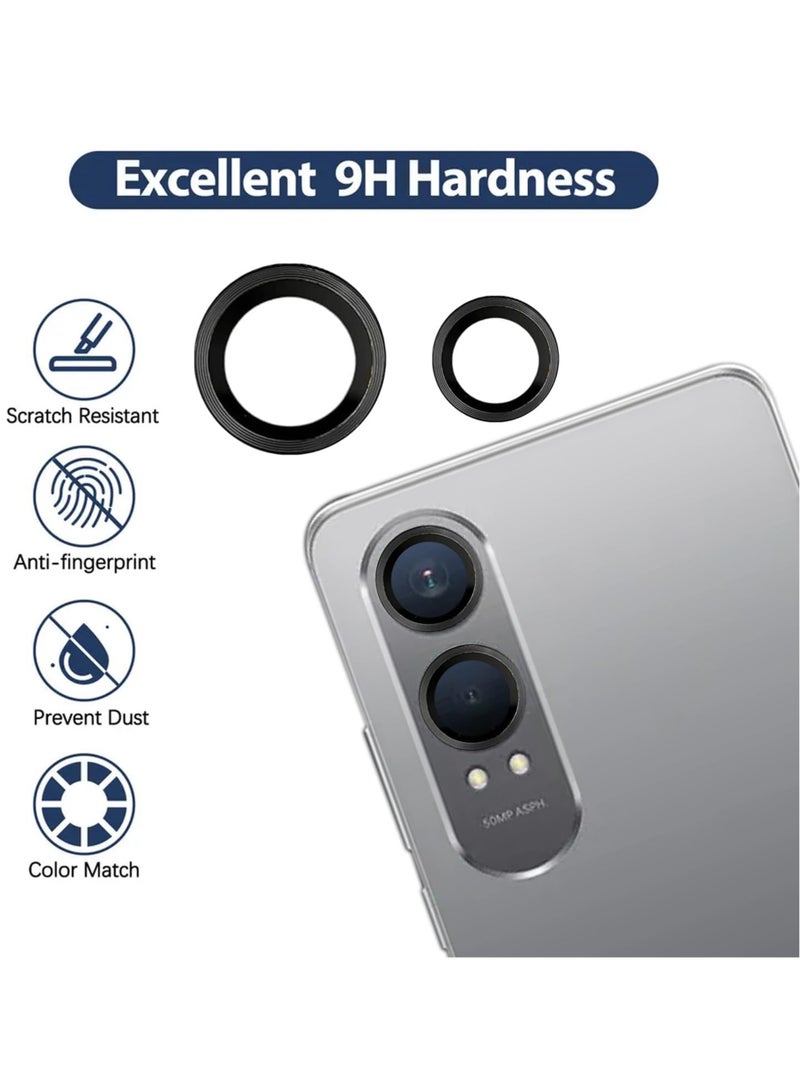 Waldic OnePlus Nord CE4 Lite 5G Camera Lens Protector, Scratch-Resistant HD Clarity Ultra-Thin 9H Tempered Glass with Aluminium Edging, Individual Metal Lens Cover - Black  - Image 2