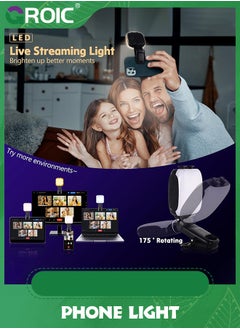 GROIC Retractable Phone Light, 3 Light Modes, 13 RGB Portable Selfie Light，Rechargeable for iPhone，Phone, iPads, Laptops Selfies, TiKTok, Volg, Makeup, Video Conferencing  - Image 3