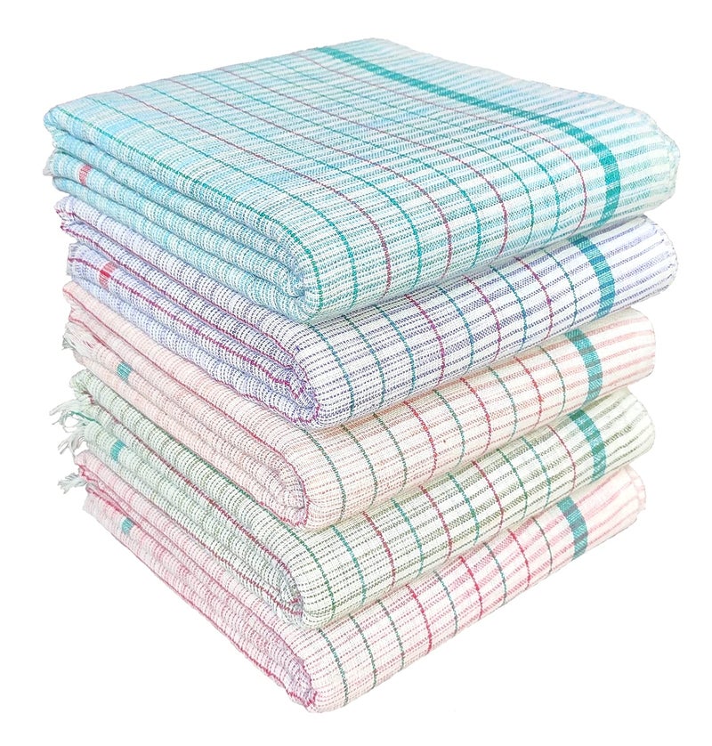Mk weaves منشفة حمام قطنية 100% من Mk، عبوة من 5 ألوان متعددة (29" × 64" بوصة)، كبير جداً - Image 1