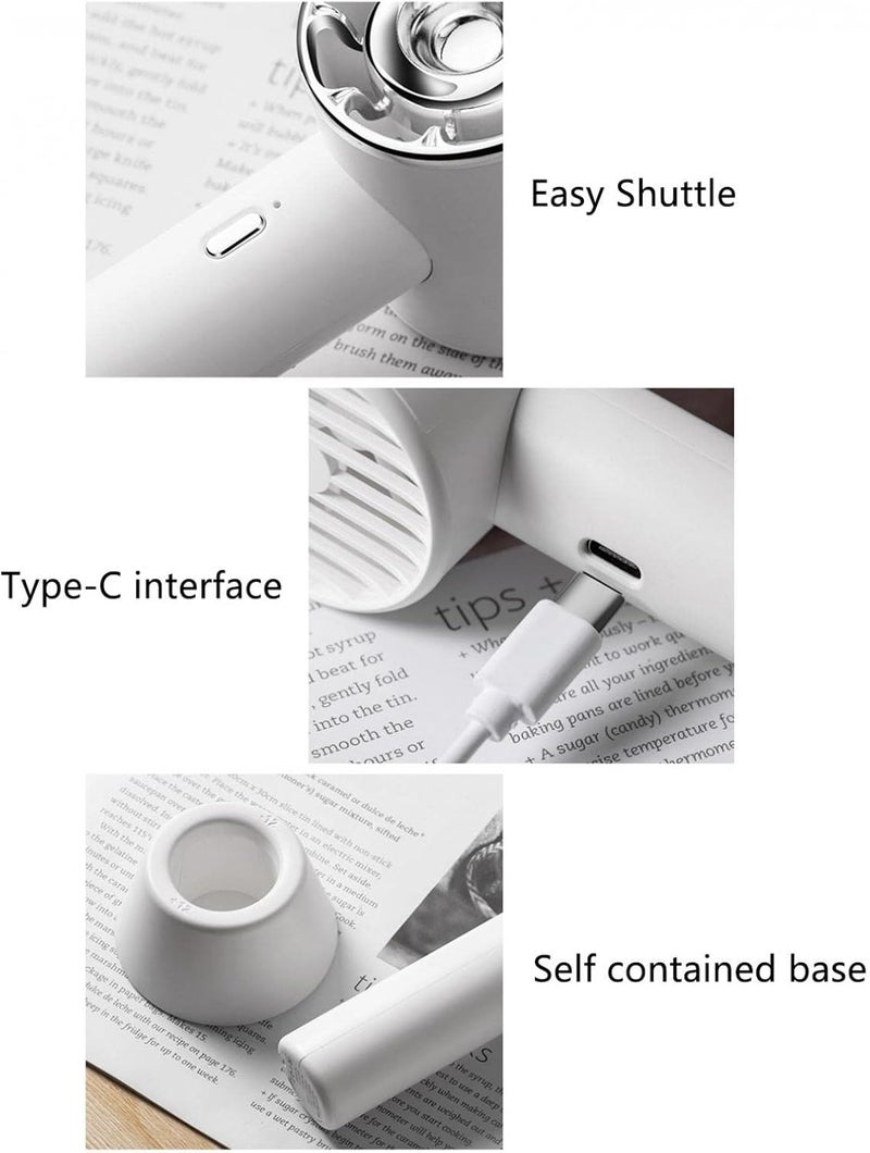 klarako Misting Fan Portable Handheld Fan Rechargeable Mini Handheld Fan Small Fan for Desk Mini USB Fan Water Spray Personal Fan for Office Travel Hiking (Blue) - Image 5