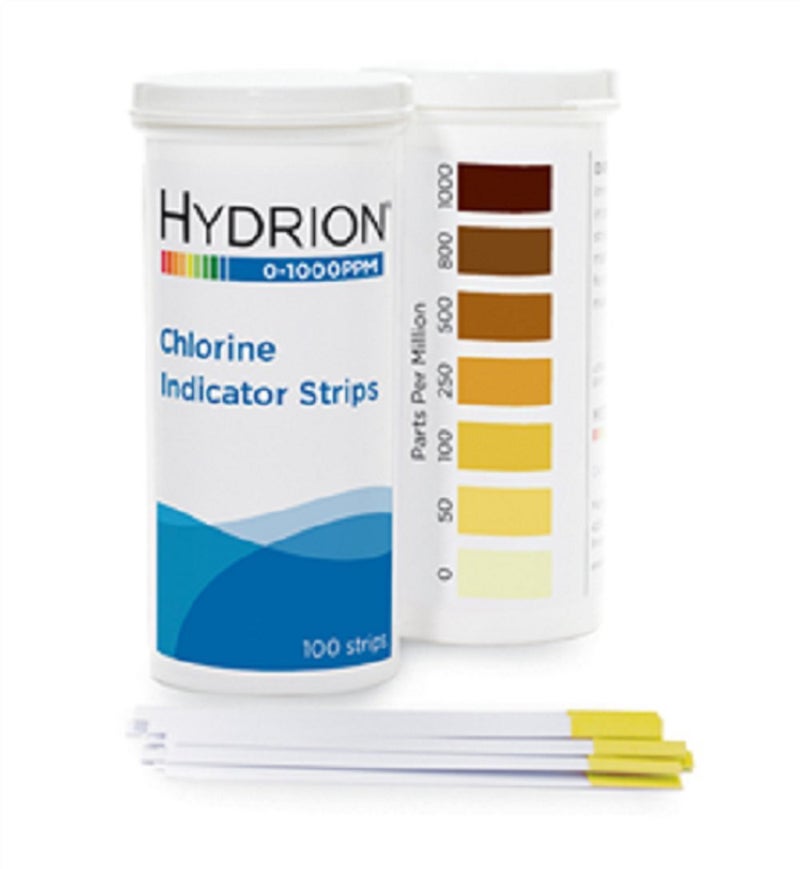 MicroEssential Professional Hydrion Chlorine Test Strips CH-1000, Range 0-1000 100 strips