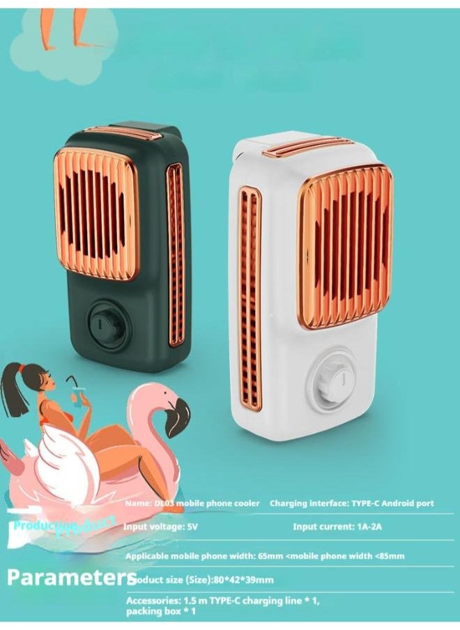 Phone Cooler for Gaming, 30W Cellphone Radiator Fan , Graphene Heatsink Mobile Phone Cooling Fan-Green  - Image 2