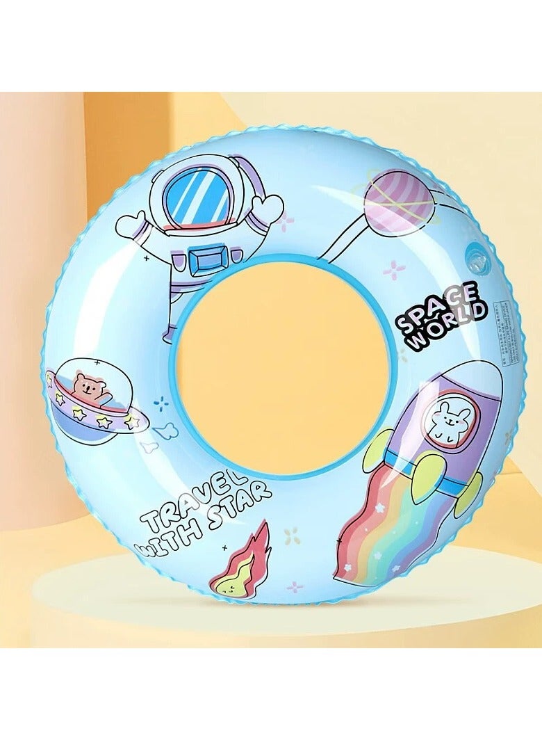 Goolsky INS Style Astronaut Inflatable Swim Ring – Transparent PVC Pool Float, 90cm for Adults & Teens - Image 2