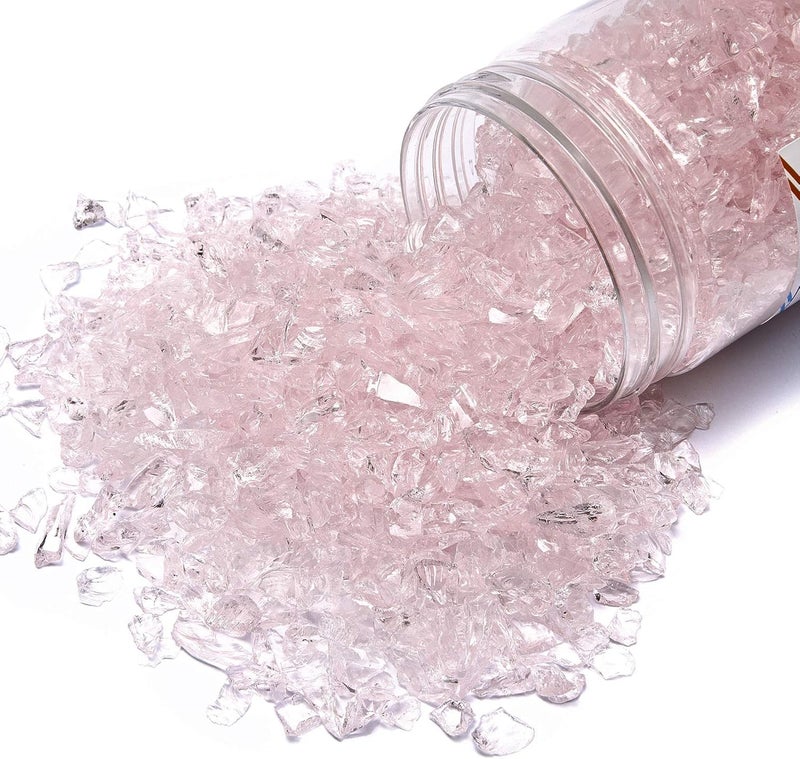 orgner 950g Light Pink Crushed Glass: Shiny High Luster Uneven 2-6mm Recycled Glass Gems for Resin Artwork, Decorative Bowls, Terrariums, Craft Supplies, Art. - Image 1