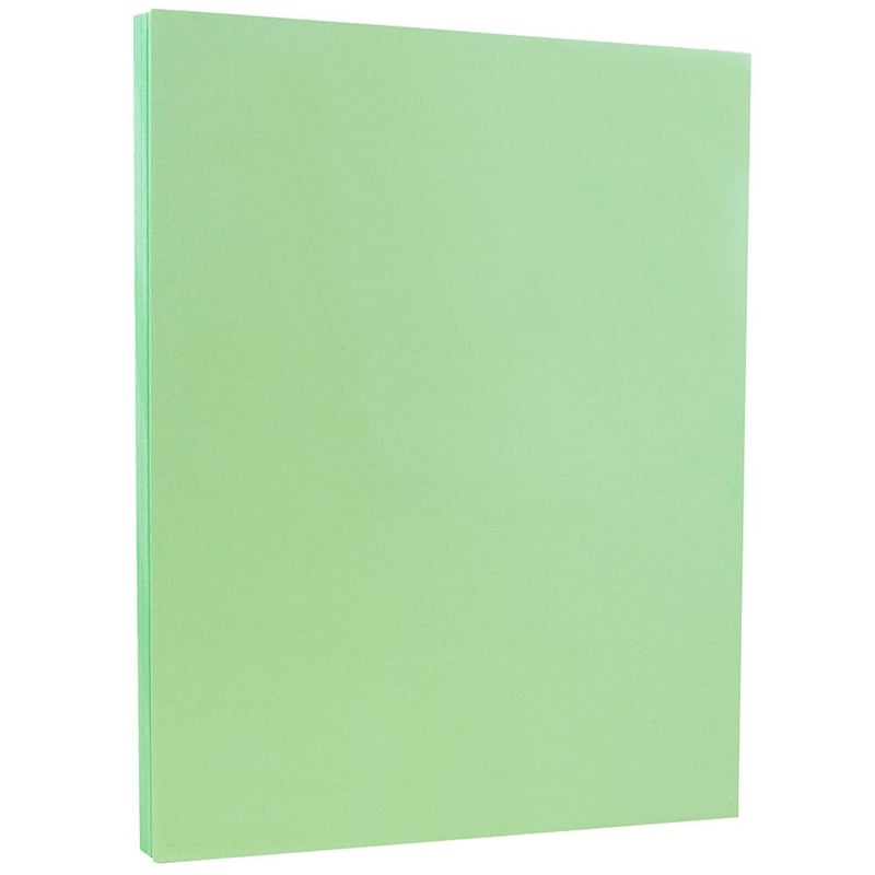 JAM Paper Vellum Bristol Cardstock 85 x 11 67 lb Green 50Pack