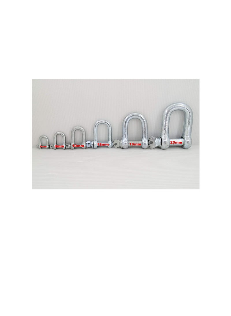 Generic Galvanized Iron (GI) D Ring Shackle Lock, Shackle Hook Clip for Heavy Duty Construction, Chain Link Tow, Marine Shackles, Gym Hook and Vehicle Recovery & DIY Projects… (Pack of 5, 10mm)  - Image 1