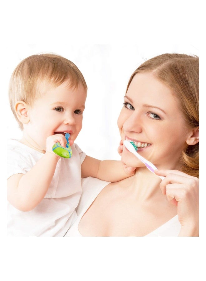 Baby Toothbrush for Infants & Toddlers 0-2 Years Old  Bonus Fluoride Free Toothpaste Teething Handle Extra Soft Bristles 4 Toothbrushes and 1 Holder Color random - Image 2