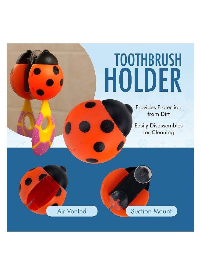 Baby Toothbrush for Infants & Toddlers 0-2 Years Old  Bonus Fluoride Free Toothpaste Teething Handle Extra Soft Bristles 4 Toothbrushes and 1 Holder Color random - Image 3