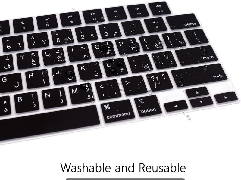 WYGCH Arabic Keyboard Cover Skin for MacBook 2025-2022 Air 13.6" 15" M4 M3 M2 A3240 A3241 A3113/A3114/A2681/A2941; 2025-2021 Pro 14" 16.2" M4 M3 M2 M1 Pro/Max A2918/A2992/A2779/A2780/A2991-US Layout - Image 5