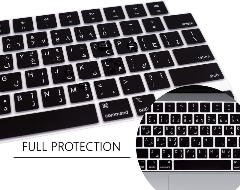WYGCH Arabic Keyboard Cover Skin for MacBook 2025-2022 Air 13.6" 15" M4 M3 M2 A3240 A3241 A3113/A3114/A2681/A2941; 2025-2021 Pro 14" 16.2" M4 M3 M2 M1 Pro/Max A2918/A2992/A2779/A2780/A2991-US Layout - Image 4