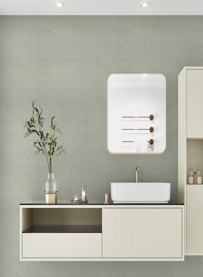 Wallercity ورق جدران لاصق من الجرانيت الأخضر الفاتح من Wallercity لأسطح العمل، ورق جدران من الرخام والحمامات من الفينيل المقاوم للماء، قابل للتقشير واللصق، ورق جدران لاصق ذاتي اللصق للخزائن، مقاس 24×118 بوصة - Image 5