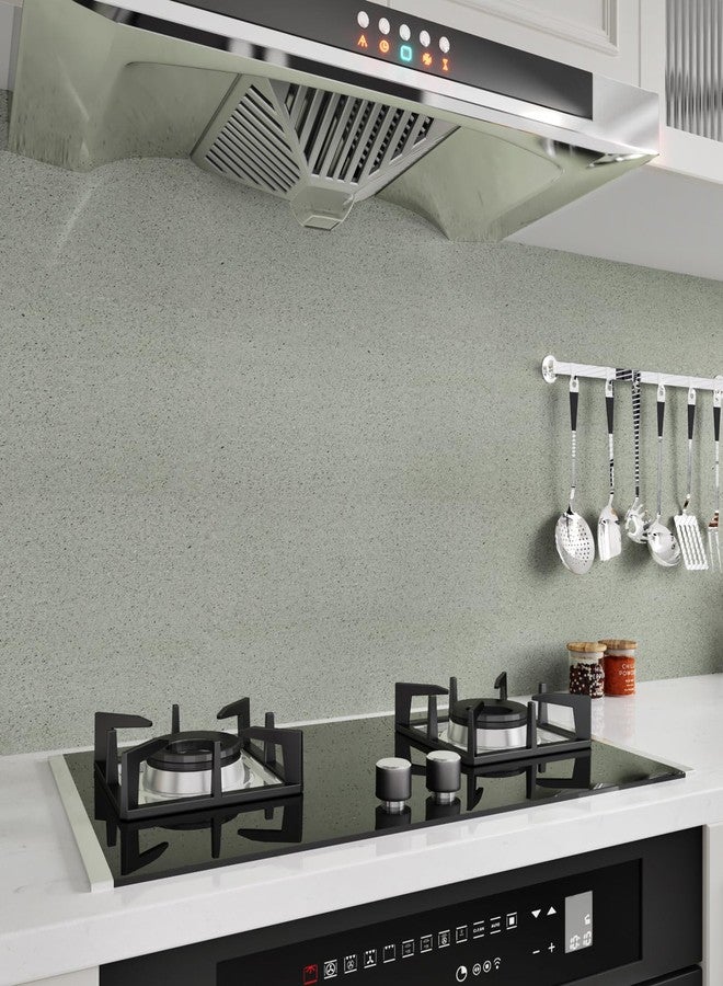 Wallercity ورق جدران لاصق من الجرانيت الأخضر الفاتح من Wallercity لأسطح العمل، ورق جدران من الرخام والحمامات من الفينيل المقاوم للماء، قابل للتقشير واللصق، ورق جدران لاصق ذاتي اللصق للخزائن، مقاس 24×118 بوصة - Image 4