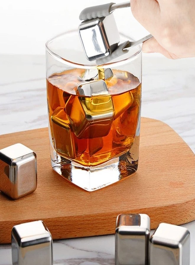 EWUHRY Muddler for Cocktails Set,10 Inch Stainless Steel Cocktail Muddler with 2 Mixing Spoons and 4 Stainless Steel Ice Cube With Ice Tongs, Bar Spoon for Bartender Cocktail Stirrer for Mojitos Fruit Drinks - Image 4