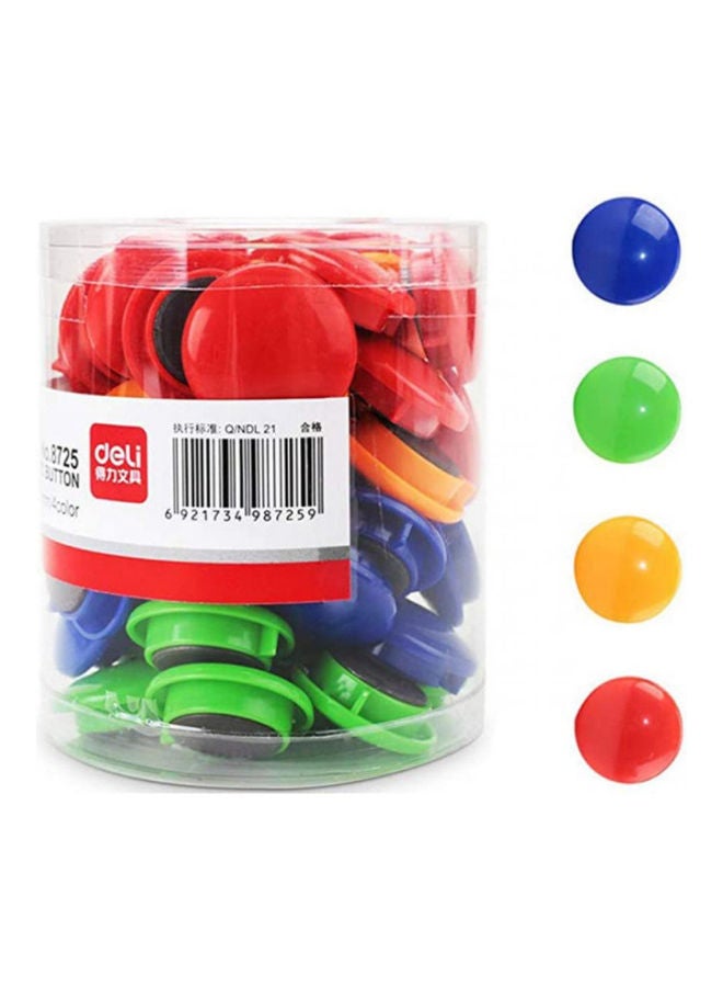 48-Piece Fridge Magnets For Whiteboard Multicolour 30mm - Image 1