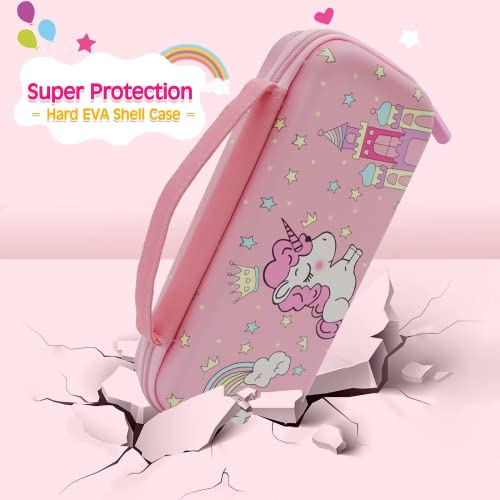 Trunple Pink Unicorn Carrying Case Compatible with Nintendo Switch Lite with Crystal Glitter Soft Protective Case Cover+Screen Protector+Stickers, Hard Storage Case Accessories Kit for Girls Birthday Gift - Image 4