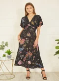 Yumi black with floral print