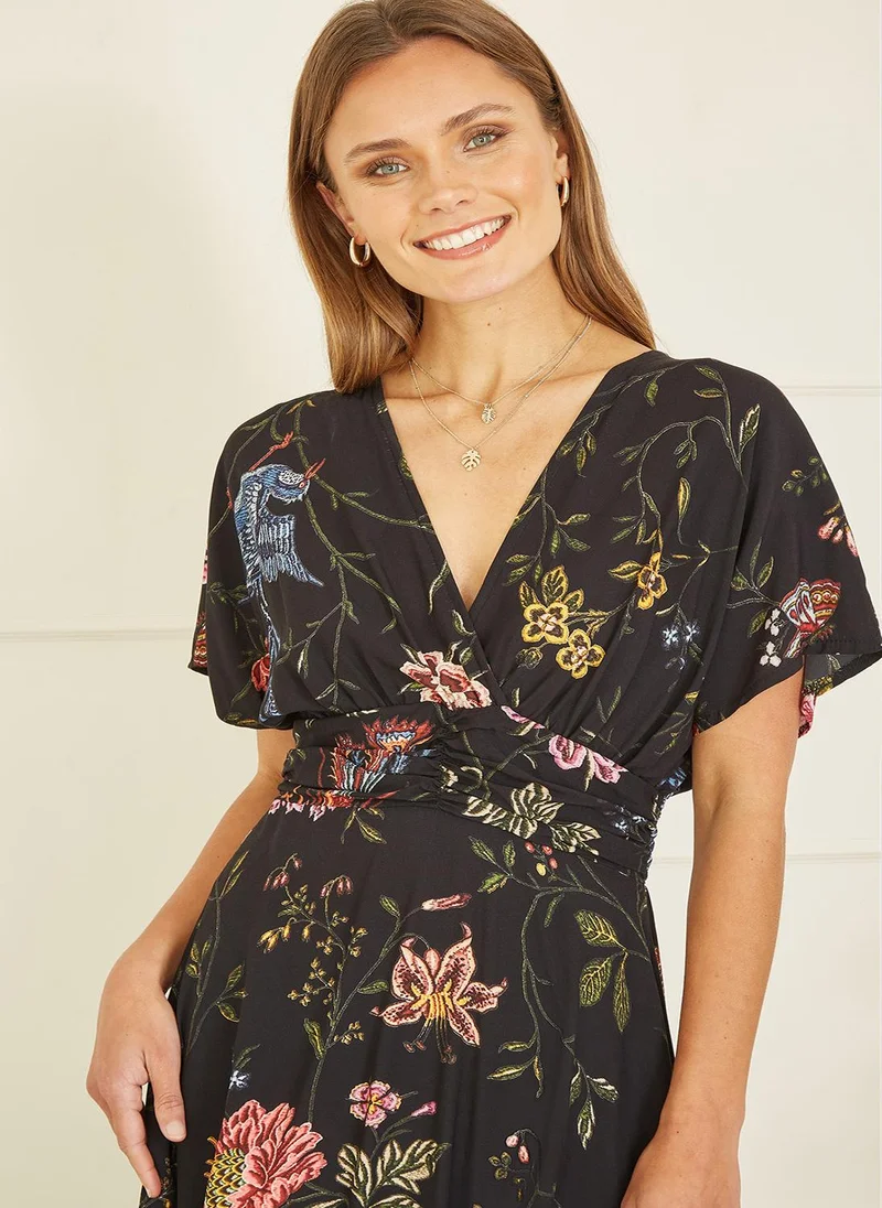 يامي Floral Print Midi Dress