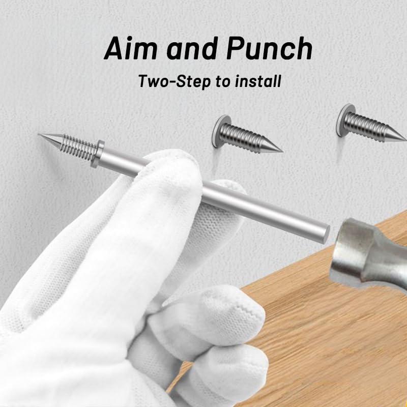 Yopolaz 100 Pcs Double Head Skirting Thread Seamless Nail - Double Headed Nails - Rust Proof No Trace Invisible Security Skirting Thread Screws Set (100 Pcs + Extender) - Image 2