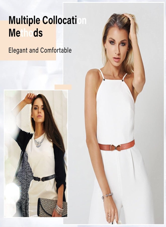 زانماي حزام خصر مطاطي رفيع من الجلد الصناعي قابل للتعديل من زانماي، 6 قطع، بعرض 1.18 بوصة، مناسب للنساء والفتيات، متوفر بـ 6 ألوان - Image 2