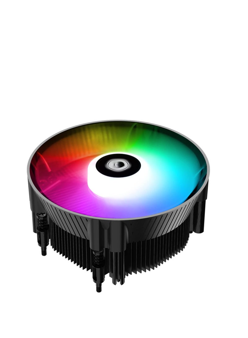 ID-COOLING DK-07i CPU Cooler for LGA1700, 60mm Height Low-Profile CPU Air Cooler with Aluminum Fins, Rainbow RGB Lighting, 120mm PWM Fan, Thermal Compound Included, TDP 125W - Image 1