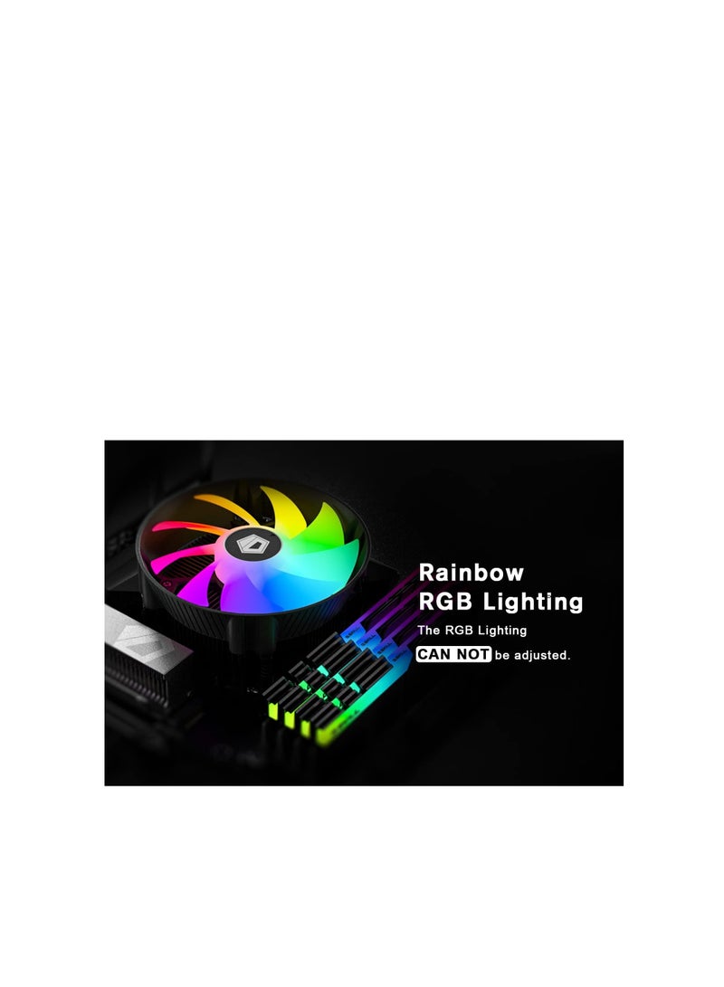 ID-COOLING DK-07i CPU Cooler for LGA1700, 60mm Height Low-Profile CPU Air Cooler with Aluminum Fins, Rainbow RGB Lighting, 120mm PWM Fan, Thermal Compound Included, TDP 125W - Image 3