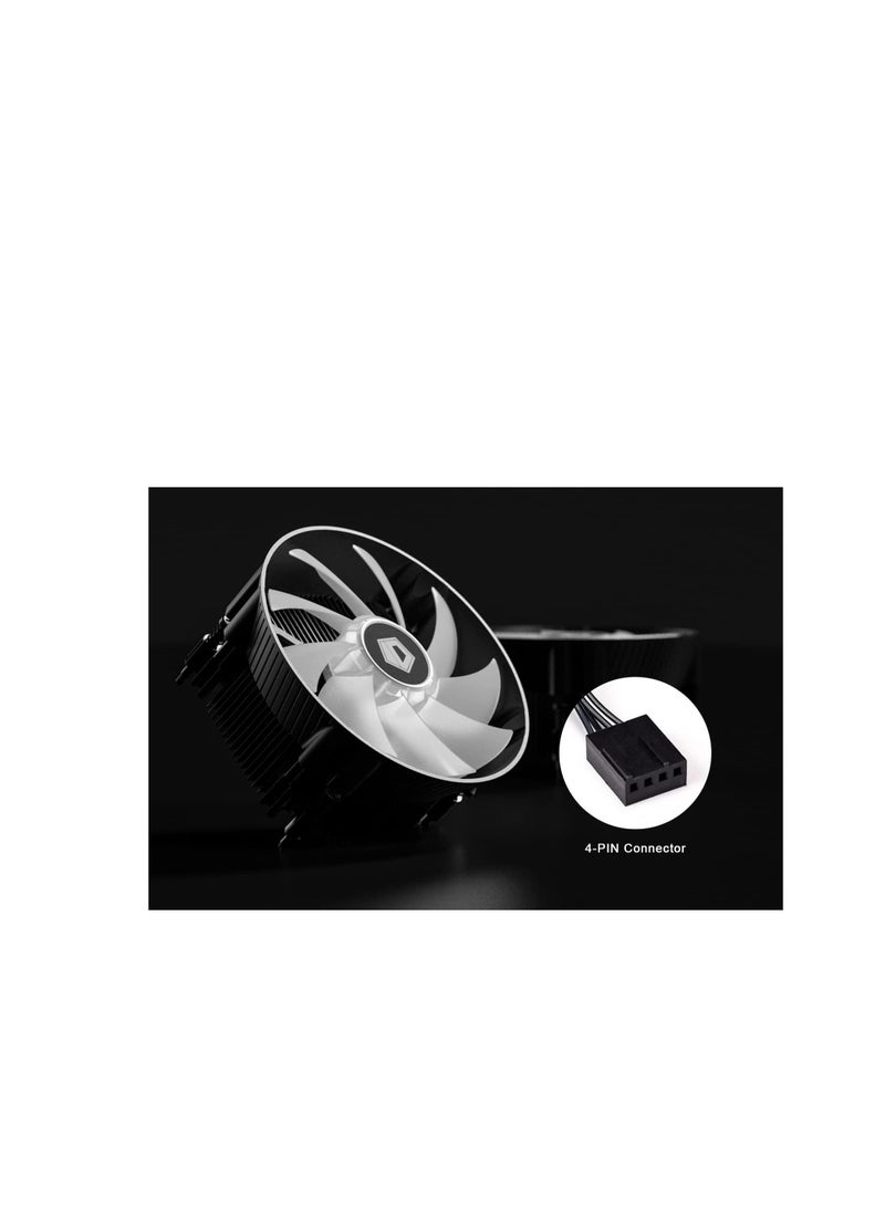ID-COOLING DK-07i CPU Cooler for LGA1700, 60mm Height Low-Profile CPU Air Cooler with Aluminum Fins, Rainbow RGB Lighting, 120mm PWM Fan, Thermal Compound Included, TDP 125W - Image 5