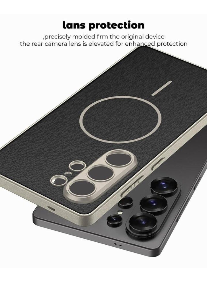 GKK Luxury Leather Case with Colorful Magsafe for Samsung Galaxy S26 Ultra (2026) , Ultra-Thin, Anti-Drop, All-Round Protection Phone Cover Support MagSafe Wireless Charging with Pen Slot Design - Pen NOT Included - Image 4