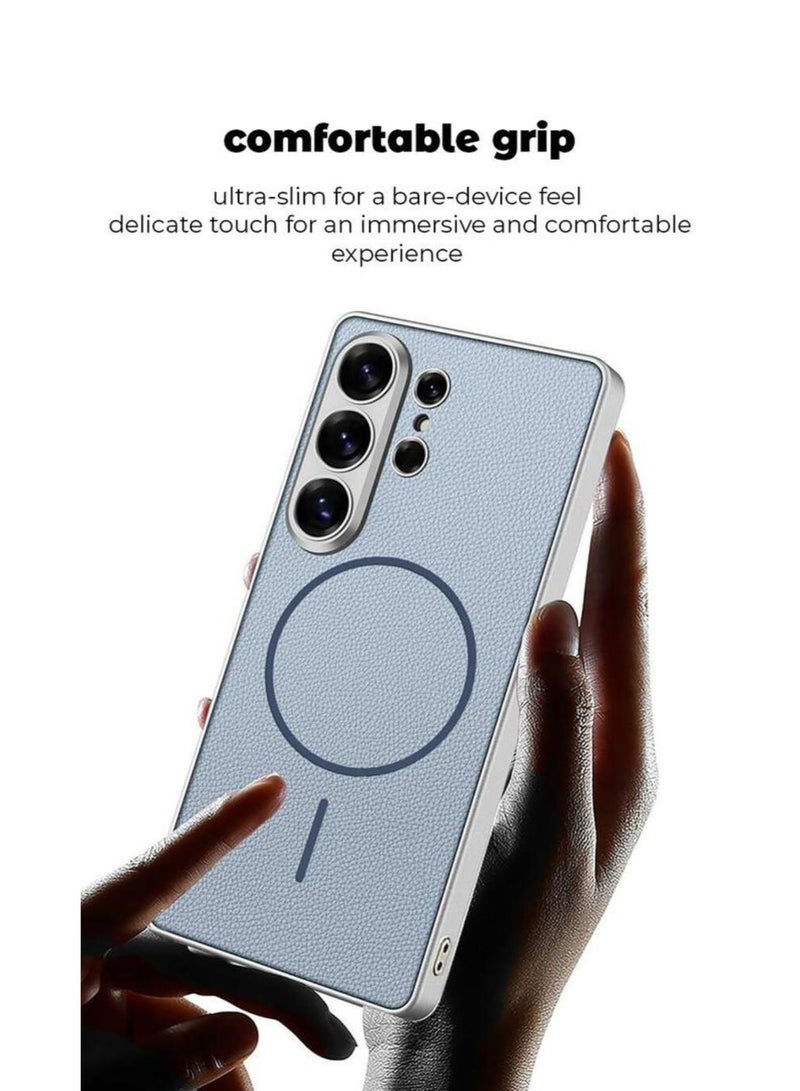 GKK Luxury Leather Case with Colorful Magsafe for Samsung Galaxy S26 Ultra (2026) , Ultra-Thin, Anti-Drop, All-Round Protection Phone Cover Support MagSafe Wireless Charging with Pen Slot Design - Pen NOT Included - Image 5