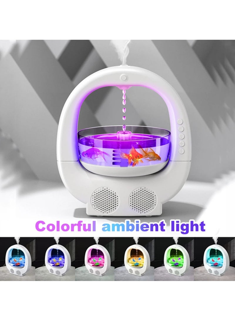 AROAQ 4 In 1 Anti Gravity Air Humidifier Fish Tank Cool Mist Humidifier 700ml Aroma Diffuser with Multicolor LED Light for Home Office - Image 1