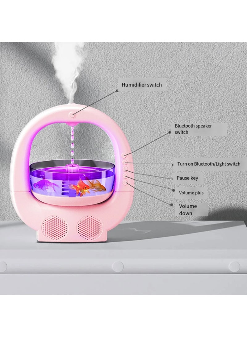 AROAQ 4 In 1 Anti Gravity Air Humidifier Fish Tank Cool Mist Humidifier 700ml Aroma Diffuser with Multicolor LED Light for Home Office - Image 3
