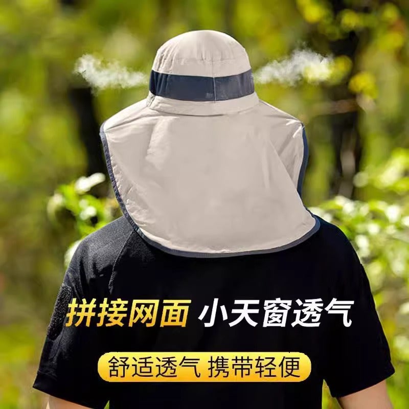 Sun Protection Bucket Hat with Neck Cover and Face Mask for Cycling, Unisex - Image 3