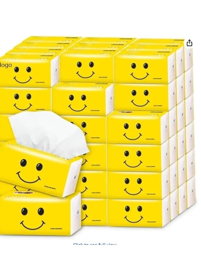 80 Packs Fluffy Facial Tissue, 4 Ply, 240 Sheets each pack, Cotton Feel Tissue - Image 1