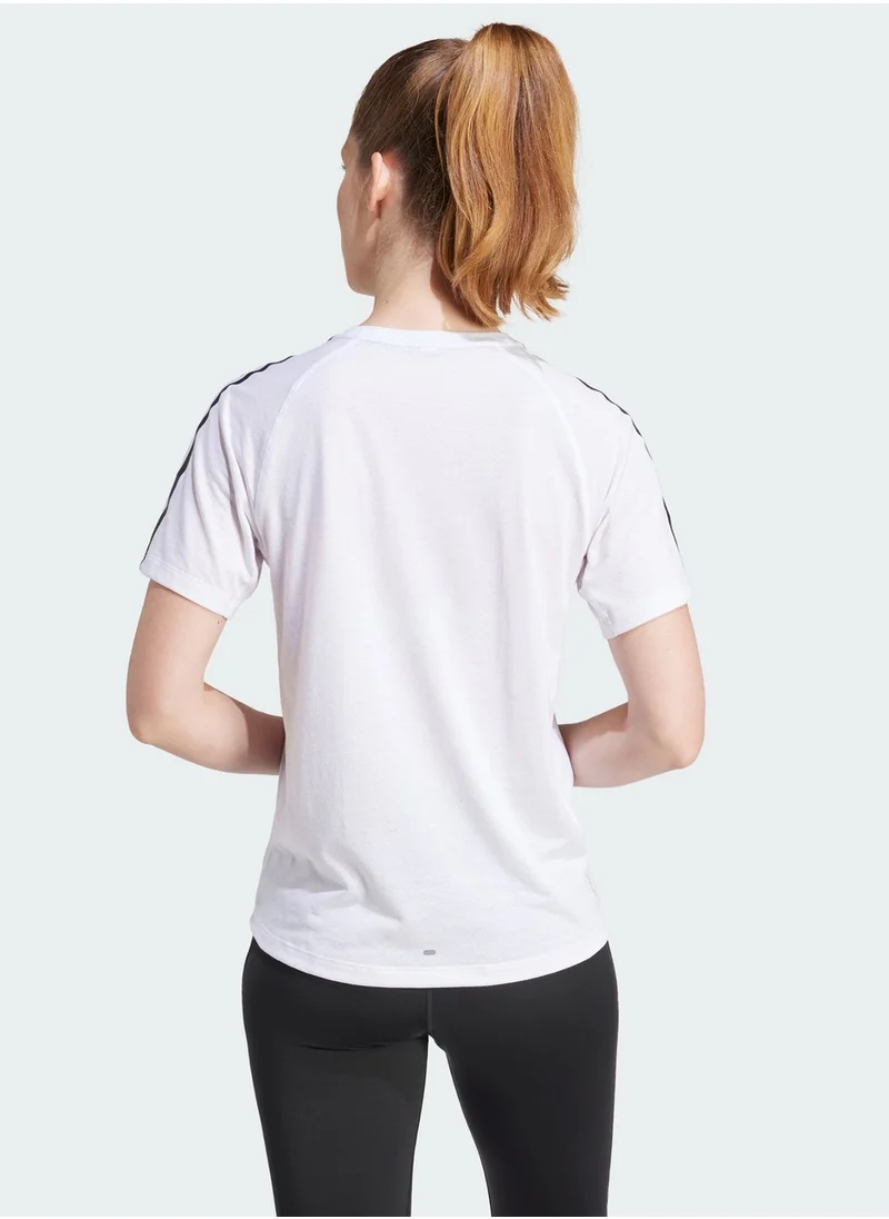 Adidas 3 Stripes Own The Run T-Shirt