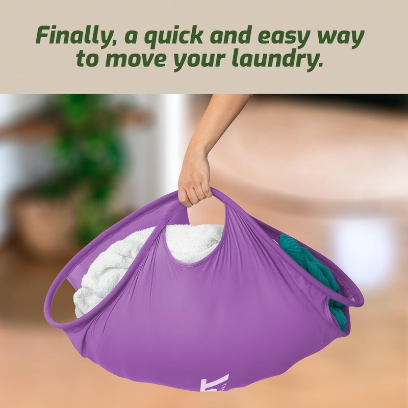 Laundry Turtle Collapsible Laundry Basket | Revolutionary Foldable Laundry Hamper | Innovative Laundry Basket for Dirty Clothes Washing & Dryer Removal Portable Laundry Grabber (Lavender, Large) - Image 3