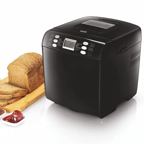 Glen Bread Maker & Atta Kneader Machine, 700-900gm, Fully Automatic, With Time Delay Start & 12 Pre-Set Functions, Non-Stick Baking Pan, 3 Crust Setting, Electronic Controls, 550W-Black(3039) - Image 1