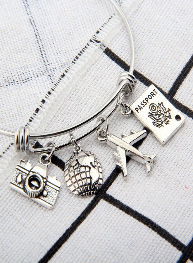 SEIRAA Travel Bracelet Expandable Wire Bracelet Bangle Charm Bracelets Gift For Traveler (travel bangle) - Image 3