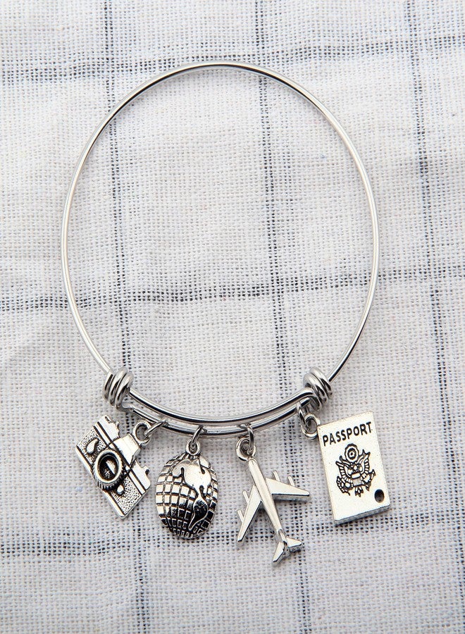 SEIRAA Travel Bracelet Expandable Wire Bracelet Bangle Charm Bracelets Gift For Traveler (travel bangle) - Image 5