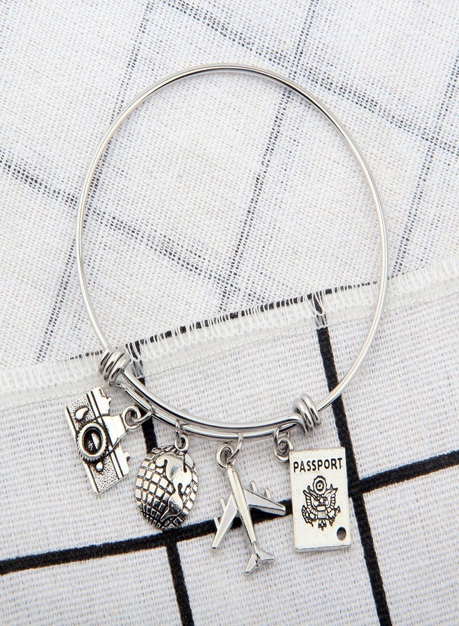 SEIRAA Travel Bracelet Expandable Wire Bracelet Bangle Charm Bracelets Gift For Traveler (travel bangle) - Image 4