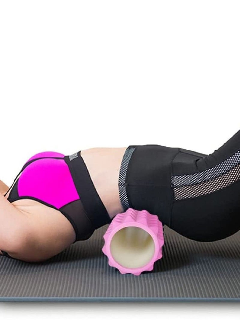 WENBO Foam Yoga Roller For Body Muscle Relaxation Soft Box Pilates Home Gym Workout (45cm, Pink) - Image 2