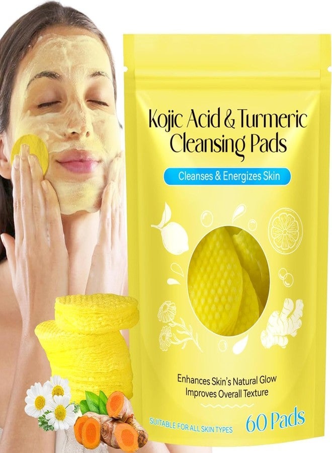 Suicune Turmeric Cleansing Pads,Kojic Acid Cleansing Pads for Acne Scars Face and Firming Skin,Remove Excess Keratin 60 PCS-Deep Clean Pores - Image 2