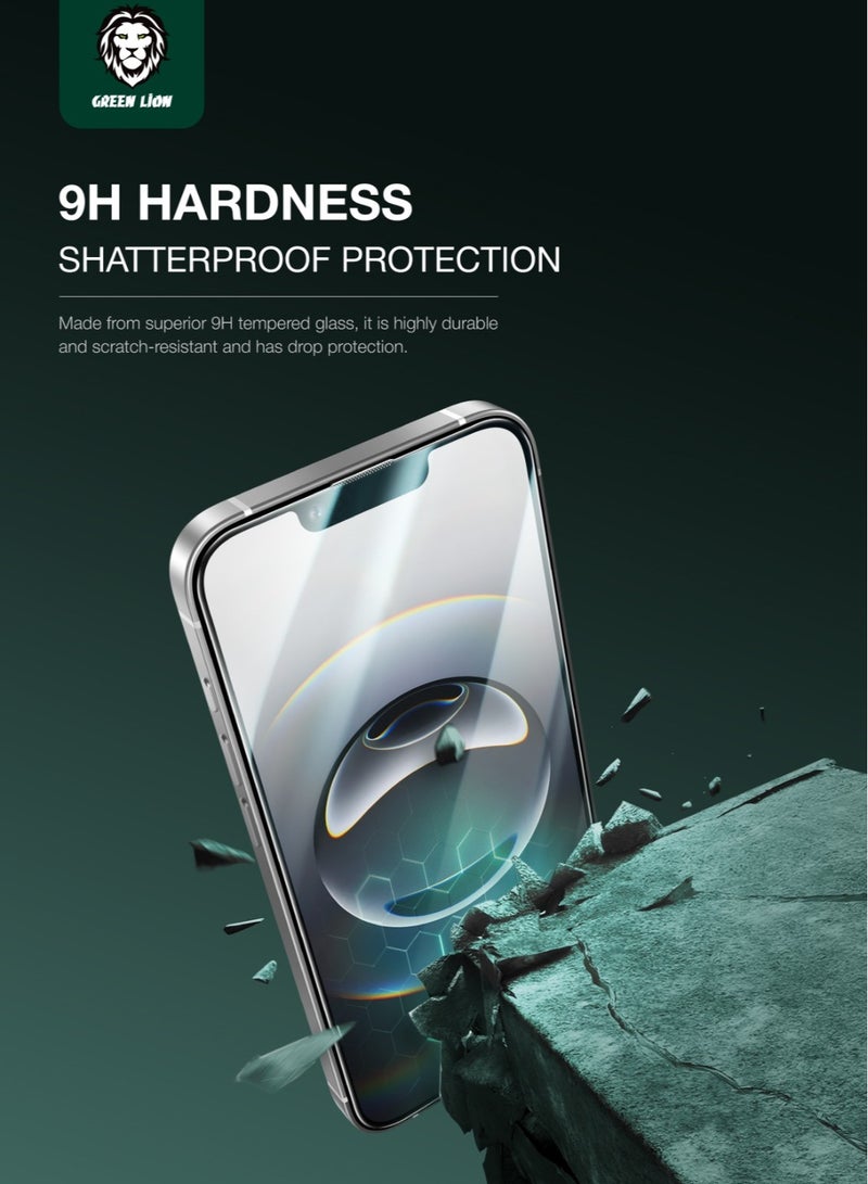 GREEN LION iPhone 16e Tempered Glass 9H Steve Ultra-Thin Clear HD Screen Protector with Oleophobic Coating & Silky-Smooth Touch / Highly Responsive / Anti-Fingerprint / Crystal Clear / Scratch-Resistant / Drop Protection / Shock Proof - Transparent - Image 2